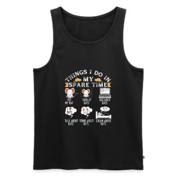 6 Dinge, die ich in meiner Freizeit mache, streichle mein Rattengeschenk - Männer Premium Bio Tank Top - Schwarz - Vorne - AI Model Male 178 light (178cm)