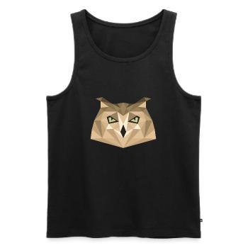 Eulenkunst Puristische Tierwelt Tier Natur - Männer Premium Bio Tank Top - Schwarz - Vorne - AI Model Male 178 light (178cm)