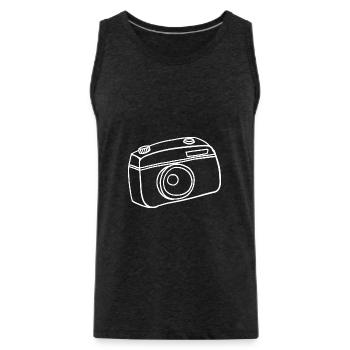 Camera Hand Drawn - Men's Premium Organic Tank Top - charcoal grey - Front - Alexander (188cm)