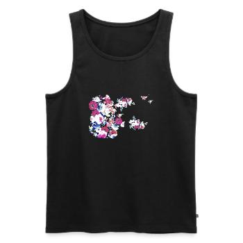 Fleurs,Fleur,Printemps,Fleurs - Débardeur bio Premium Homme - noir - Devant - AI Model Male 178 light (178cm)