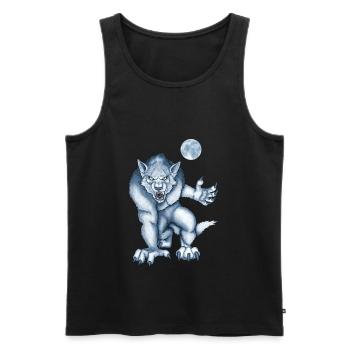 Night Moon Werewolf Curse - Men's Premium Organic Tank Top - black - Front - Michal (187cm)