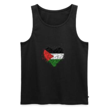 Heart Palestine Flag Vintage - Men's Premium Organic Tank Top - black - Front - AI Model Male 178 light (178cm)