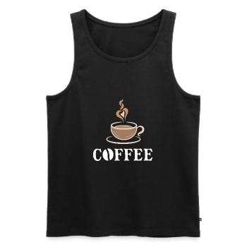 Café Boire du lait Café Tasse de café Dicton - Débardeur bio Premium Homme - noir - Devant - AI Model Male 178 light (178cm)