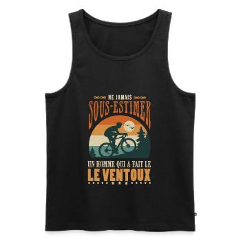 vélo homme asension ventoux humour cycliste velo - Débardeur bio Premium Homme - noir - Devant - Michal (187cm)