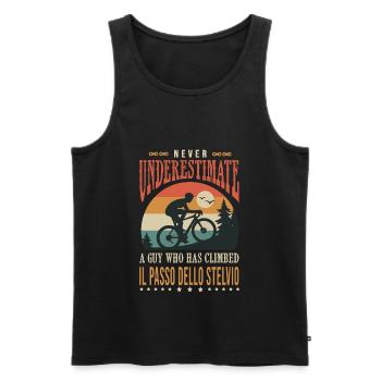 ein Typ, der Il passo dello Stelvio velo bestiegen hat - Männer Premium Bio Tank Top - Schwarz - Vorne - AI Model Male 178 light (178cm)