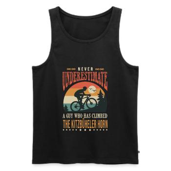ein Typ, der das Kitzbüheler Horn bestiegen hat - Männer Premium Bio Tank Top - Schwarz - Vorne - Michal (187cm)