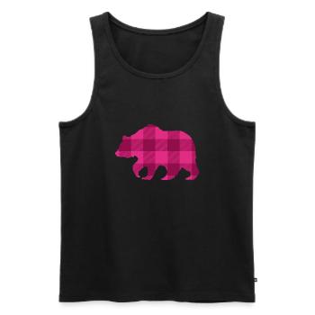 Mère Ours Maman Cadeau Fille Noël Rose - Débardeur bio Premium Homme - noir - Devant - Michal (187cm)