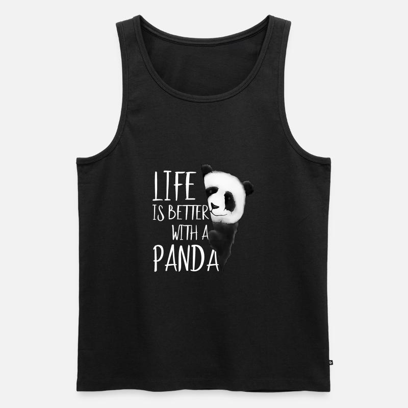 Das Leben ist besser mit einem Panda Geschenk - Männer Premium Bio Tank Top - Schwarz