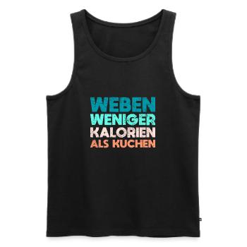 Weben - Weniger Kalorien Als Kuchen - Männer Premium Bio Tank Top - Schwarz - Vorne - Michal (187cm)