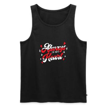 February 14 Valentine's Day Gift Heart Love - Men's Premium Organic Tank Top - black - Front - AI Model Male 178 light (178cm)