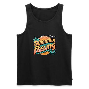 Summer feeling - Men's Premium Organic Tank Top - black - Front - Michal (187cm)