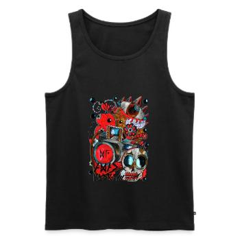 AGAC Bild Rot und Blau - Männer Premium Bio Tank Top - Schwarz - Vorne - Michal (187cm)