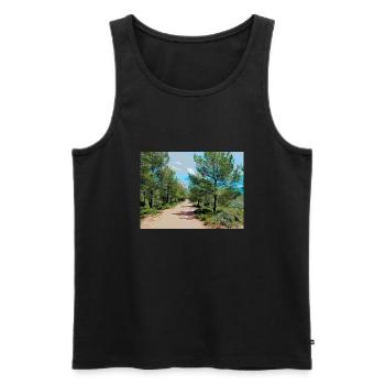 Zeichnung der Provence - Wanderweg - Männer Premium Bio Tank Top - Schwarz - Vorne - AI Model Male 178 light (178cm)