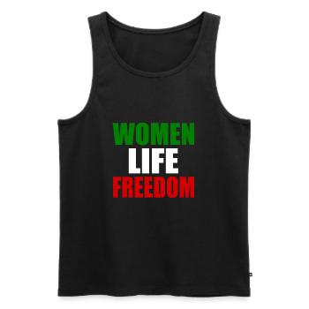 Women life freedom - Débardeur bio Premium Homme - noir - Devant - Michal (187cm)