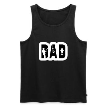 Dad Angeln Papa See Urlaub Petri Heil Wasser Rute - Männer Premium Bio Tank Top - Schwarz - Vorne - Michal (187cm)