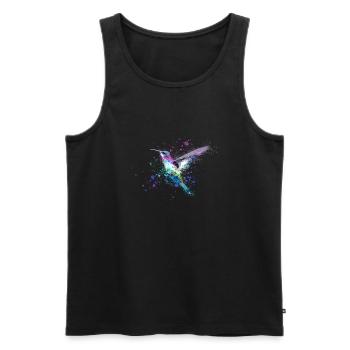 hummingbird, graffiti, painting, watercolor, bird, colorful - Men's Premium Organic Tank Top - black - Front - Michal (187cm)