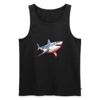 Weißer Hai - Männer Premium Bio Tank Top - Schwarz - Vorne - AI Model Male 178 light (178cm)