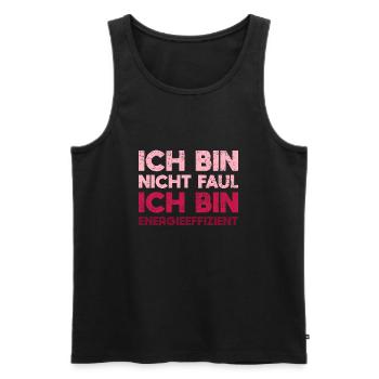 Ich Bin Nicht Faul, Ich Bin Energieeffizient - Männer Premium Bio Tank Top - Schwarz - Vorne - Michal (187cm)
