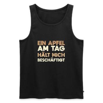 Ein Apfel Am Tag Hält Mich Beschäftigt - Männer Premium Bio Tank Top - Schwarz - Vorne - AI Model Male 178 light (178cm)