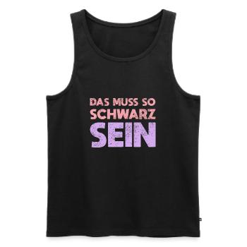 Das Muss So Schwarz Sein - Männer Premium Bio Tank Top - Schwarz - Vorne - AI Model Male 178 light (178cm)