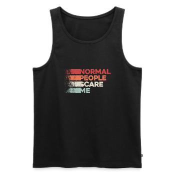 Normale Menschen machen mir Angst - Psych Design - Männer Premium Bio Tank Top - Schwarz - Vorne - AI Model Male 178 light (178cm)