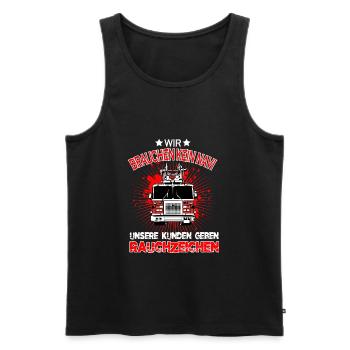 Firefighter volunteer firefighter gift - Men's Premium Organic Tank Top - black - Front - Michal (187cm)