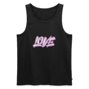 L'amour pour toujours - Débardeur bio Premium Homme - noir - Devant - Michal (187cm)