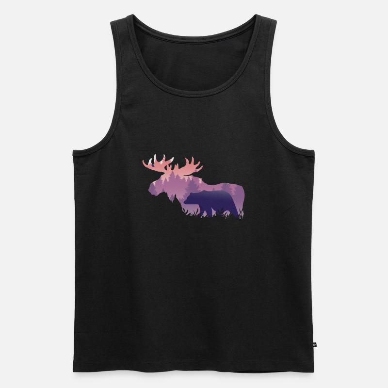 Elch - Männer Premium Bio Tank Top - Schwarz