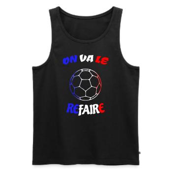 Supporters français - Débardeur bio Premium Homme - noir - Devant - AI Model Male 178 light (178cm)