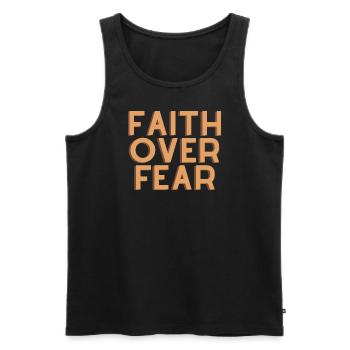 Faith Over Fear - Christian Quote - Men's Premium Organic Tank Top - black - Front - AI Model Male 178 light (178cm)