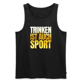Trinken ist auch Sport - Männer Premium Bio Tank Top - Schwarz - Vorne - Michal (187cm)