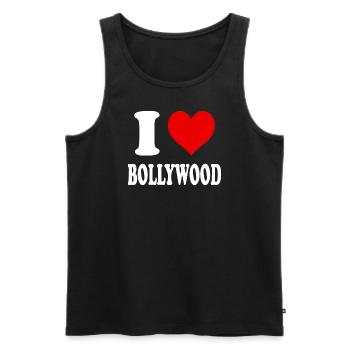 J’aime Bollywood Coeur Drôle Spirituel - Débardeur bio Premium Homme - noir - Devant - AI Model Male 178 light (178cm)