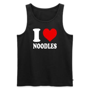 Ich liebe Nudeln, Herz, Lustig, Witzig - Männer Premium Bio Tank Top - Schwarz - Vorne - Michal (187cm)