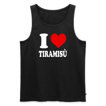 Ich liebe Tiramisu, Herz, Lustig, Witzig - Männer Premium Bio Tank Top - Schwarz - Vorne - Michal (187cm)