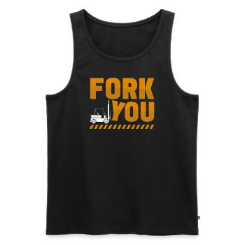 Gabelstaplerfahrer lustige Gabel, die Sie entwerfen - Männer Premium Bio Tank Top - Schwarz - Vorne - Michal (187cm)