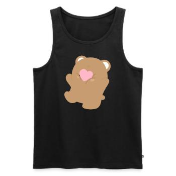 Bear Love Part 2 - Men's Premium Organic Tank Top - black - Front - AI Model Male 178 light (178cm)