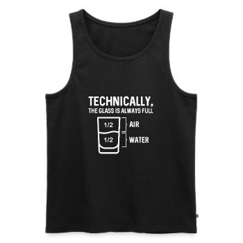 Das Glas ist immer voll - Männer Premium Bio Tank Top - Schwarz - Vorne - AI Model Male 178 light (178cm)