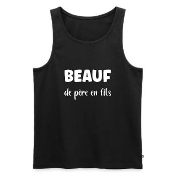 beauf de pere en fils - Débardeur bio Premium Homme - noir - Devant - AI Model Male 178 light (178cm)