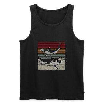 Requins - Débardeur bio Premium Homme - noir - Devant - Michal (187cm)