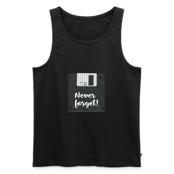 Diskette Never Forget Shirt - Männer Premium Bio Tank Top - Schwarz - Vorne - AI Model Male 178 light (178cm)