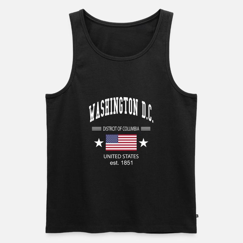 Washington DC - Männer Premium Bio Tank Top - Schwarz