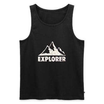EXPLORER - Männer Premium Bio Tank Top - Schwarz - Vorne - AI Model Male 178 light (178cm)