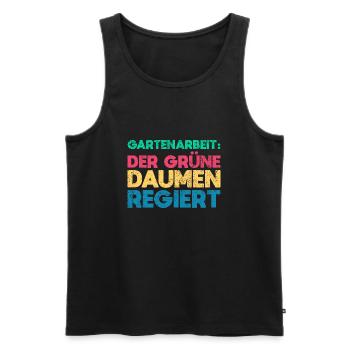 Gartenarbeit: Der Grüne Daumen Regiert - Männer Premium Bio Tank Top - Schwarz - Vorne - Michal (187cm)