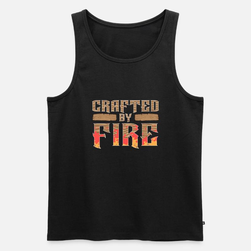 Wood-burning pyrography master carpenter - Men's Premium Organic Tank Top - black
