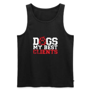 Walking the dog, walking the dog, - Men's Premium Organic Tank Top - black - Front - AI Model Male 178 light (178cm)