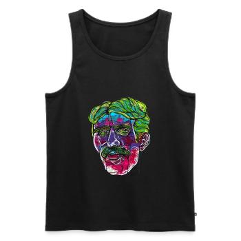 Tesla - Men's Premium Organic Tank Top - black - Front - Michal (187cm)