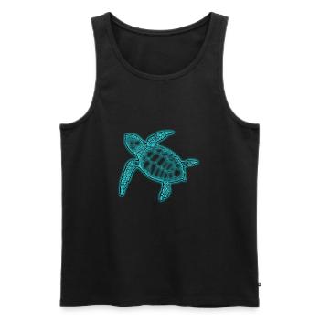 Sea Turtle Grüne Meeresschildkröte Schildkröte - Männer Premium Bio Tank Top - Schwarz - Vorne - AI Model Male 178 light (178cm)