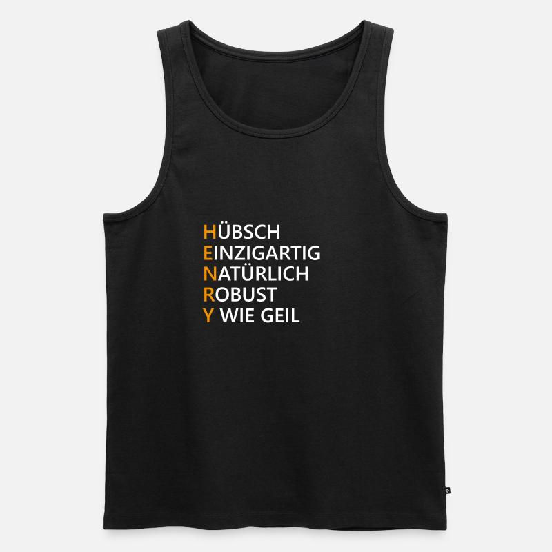 Henry Name Geschenk - Männer Premium Bio Tank Top - Schwarz