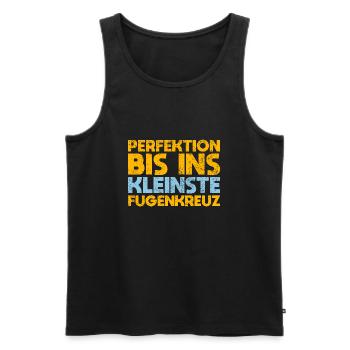 Perfektion Bis Ins Kleinste Fugenkreuz - Männer Premium Bio Tank Top - Schwarz - Vorne - Michal (187cm)
