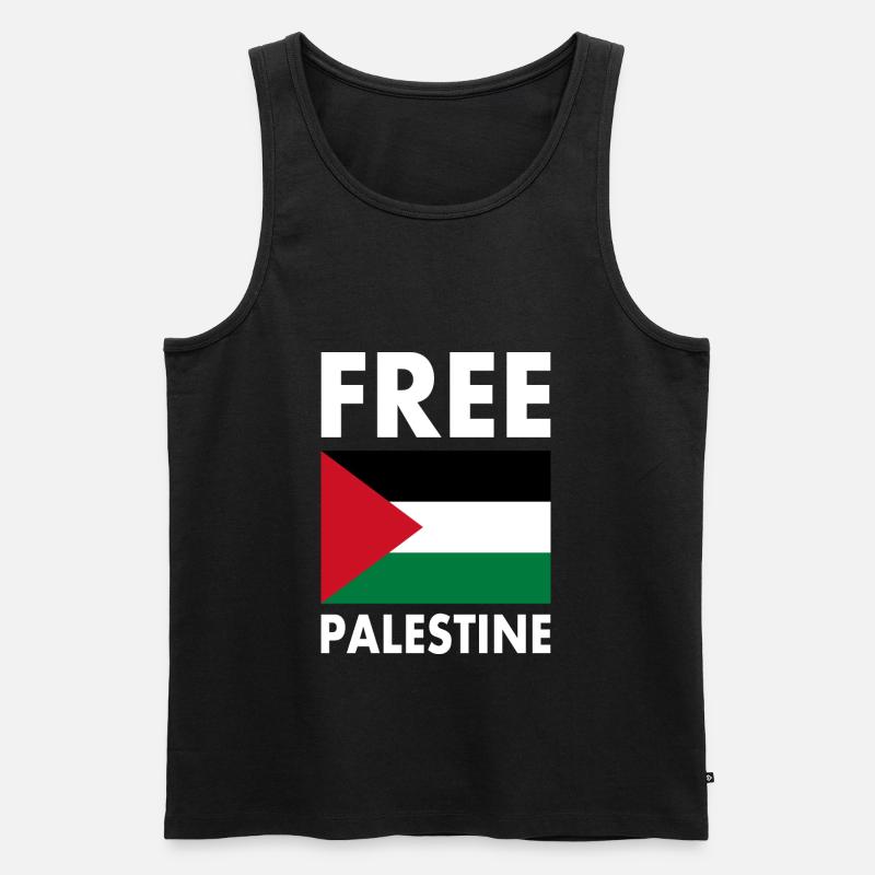 Free palestine - Männer Premium Bio Tank Top - Schwarz